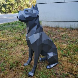 Полигональная фигура Питбуль сидит 90 х 80 х 40 см