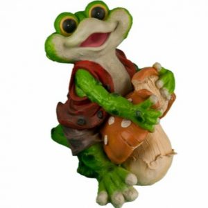 Садовая фигура Лягушка тащит гриб, 46 см.