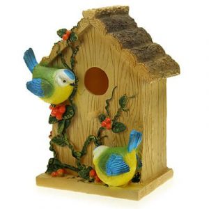 Садовый декор Скворечник с двумя птичками, 22х18 см.