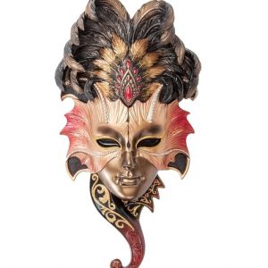 Венецианская маска для интерьера "Сова"-бронза, 28 см.