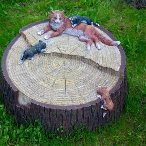 Декоративная крышка для люка «Кошка на пне» 40х95х95 см