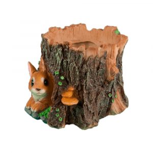 Кашпо Белка на пне маленькая