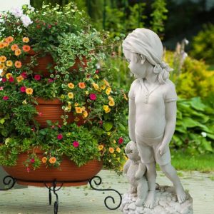 Античная скульптура Девочка с медведем, 60х26 см.