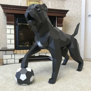 Полигональная фигура Собака с мячом,116х85х45 см
