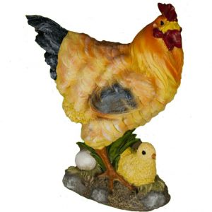 Садовая фигура Курочка с цыпленком и яйцом, 30х26 см.