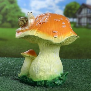 Садовая фигура Грибы с улиткой, 32 см.