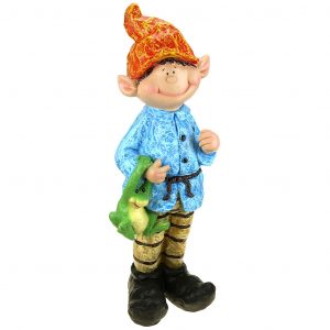 Садовая фигура Эльф с лягушкой 65х21 см