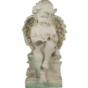 Садовая фигура Ангел на ступеньке с книжкой, 27х47 см.