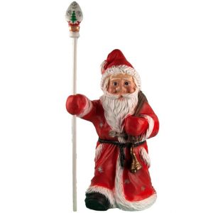 Фигура на новый год Санта - Клаус с посохом большой, 73х46 см.