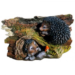 Кашпо Ежики на бревне