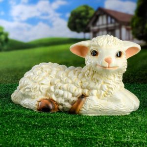 Садовая фигура Овечка лежачая, 22х48 см.