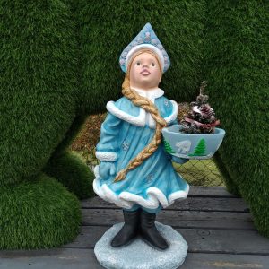 Фигура на новый год Снегурочка с подарками, 81х51 см.