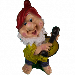 Садовая фигура Гномик с гитарой 37х65 см.