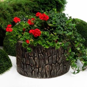 Садовое кашпо для цветов Пень, 37х36х27 см.