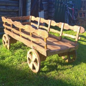 Деревянная телега большая 80х170х70 см