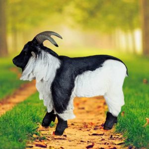 Садовая фигура Козел чёрный с белым, 43 см.