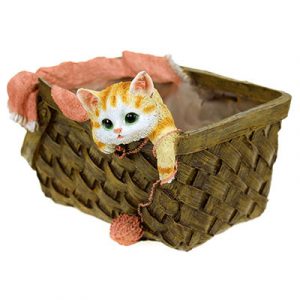 Кашпо Котенок в корзинке