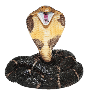 Садовая фигура Кобра свернувшаяся с открытым ртом, 21х19 см.