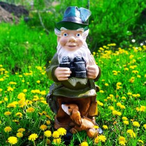 Садовая фигура Гном охотник с собакой 77х40 см.