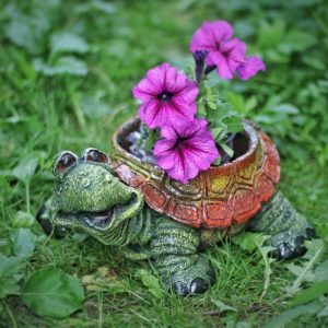 Садовое кашпо для цветов Черепаха тортилла, 16х24 см.