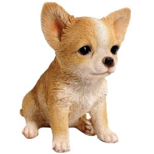 Садовая фигура Щенок чихуахуа сидящий, 16х12х17 см.