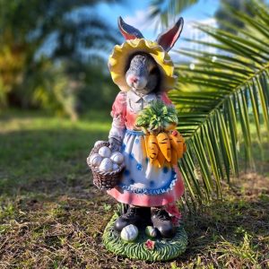 Садовая фигура  Зайка с корзиной, 55х25 см.