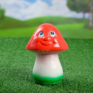 Садовая фигура Гриб с рожицей на шляпке маленький, 25х20 см.