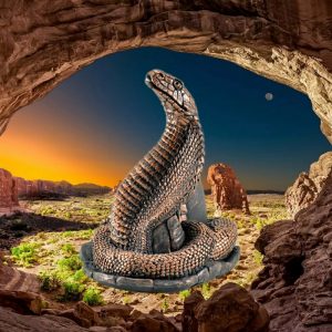 Садовая фигура Кобра бронза, 36х22 см.