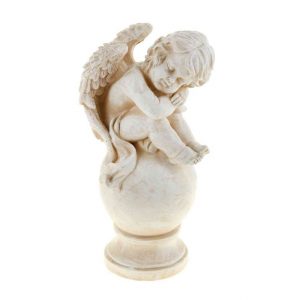 Садовая фигура Ангел на шаре облокотившийся №1, 21х40 см.