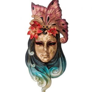 Венецианская маска для интерьера "Лилия" бол.- цветной, 51 см.