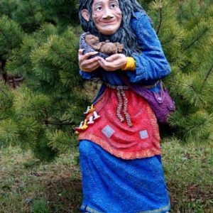 Скульптура Кикимора с ежом 130х70х60 см