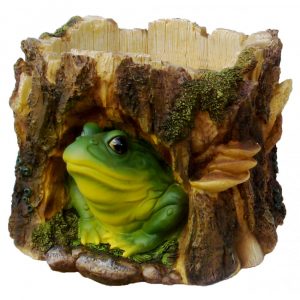 Кашпо Лягушка на пне большая