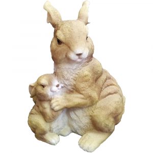 Садовая фигура Зайчиха с зайчонком, 21х15 см.