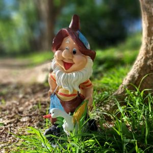 Садовая фигура Гном с гусем 19х38 см