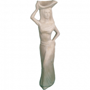 Античная скульптура Девушка с чашей на голове, 100х24 см.