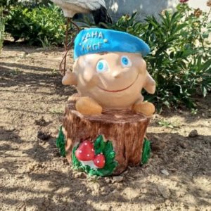 Скульптура колобок на пеньке 43х30х34 см