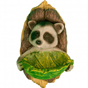 Кормушка для птиц Енот с чашей, 27х22 см.