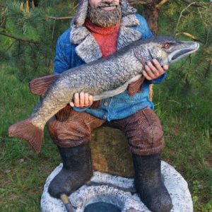 Скульптура "Рыбак на льду" 130х90х80 см