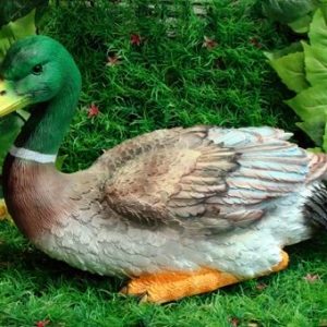 Садовая фигура Селезень маленький сидячий, 21х15 см.