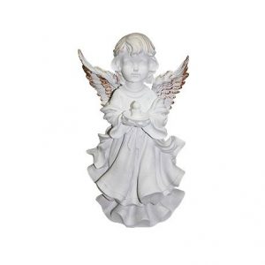 Садовая фигура Ангел-девочка со свечей, 16х31 см.