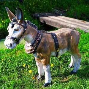 Садовая фигура Осел большой с хомутом 97х100 см