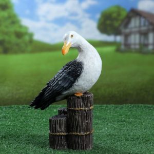 Садовая фигра Чайка на пне 31х16 см