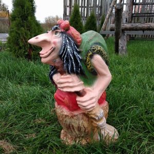 Садовая фигура Баба - яга малая в ступе 65 см.