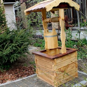 Деревянный декоративный колодец 55х55х160 см