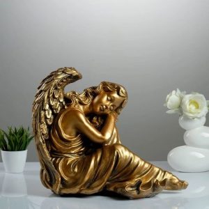 Садовая фигура Ангел-девушка бронза, 49х38 см.