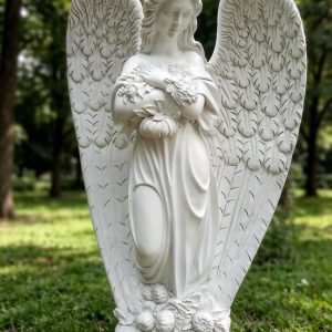 Скульптура Мемориал Ангел с цветами, 110х75 см.