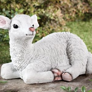 Садовая фигура Овечка лежачая средняя, 24х60 см.