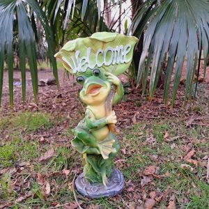 Садовая фигура Лягушонок "welcome" 42х19 см