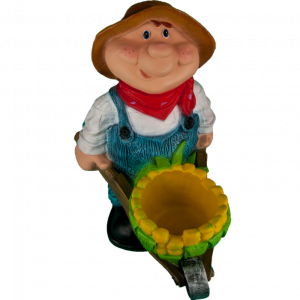 Садовая фигура Садовод с кукурузой 52х41 см.