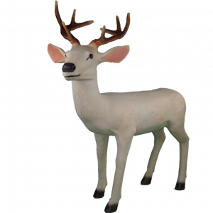 Фигура на новый год Олень Рудольф белый, 110х112 см.